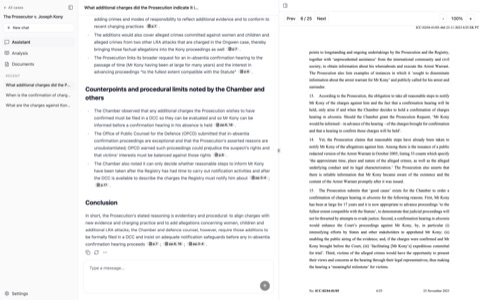 Every answer is cited. Click any citation to open the original PDF in the side panel.